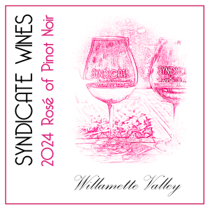 label for the Syndicate wines 2024 rose of pinot noir